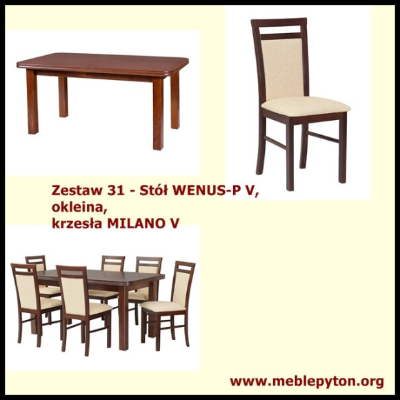 zestaw 31 Drewmix Stół Wenus P-5 + Krzesło Milano 5