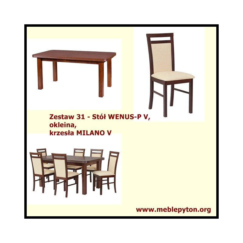 zestaw 31 Drewmix Stół Wenus P-5 + Krzesło Milano 5