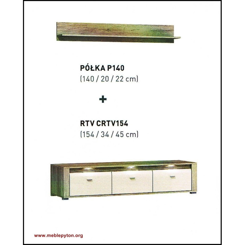 Komoda Rtv z LED + półka 140 Campari - Piaski