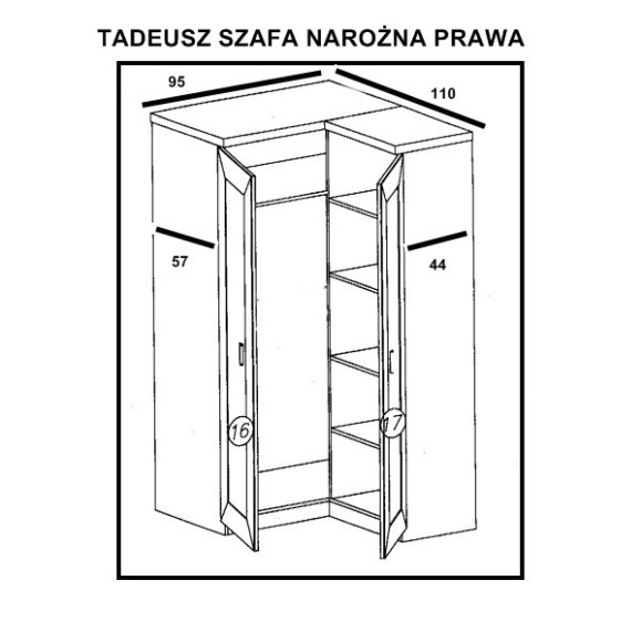 Tadeusz T-25 szafa narożna P/L Jarstol Tadeusz T-25 szafa narożna P/L Jarstol