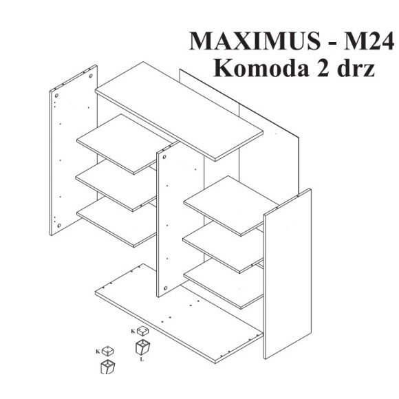 Maximus M24 komoda 2 drzwiowa Maridex Maximus M24 komoda 2 drzwiowa Maridex