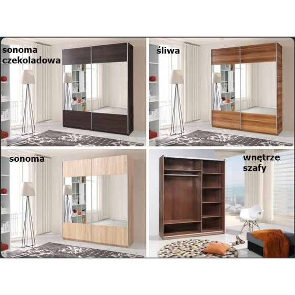 Szafa Vario z lustrem przesuwna szer.175cm Maridex Szafa Vario z lustrem przesuwna szer.175cm Maridex