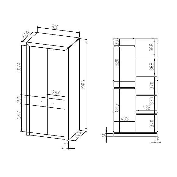 Szafa Castel 01 szer.92cm ML Meble Szafa Castel 01 szer.92cm ML Meble