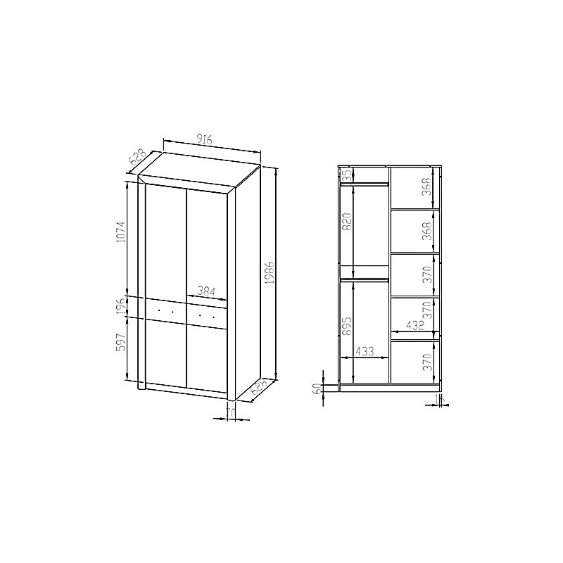 Szafa Castel 01 szer.92cm ML Meble