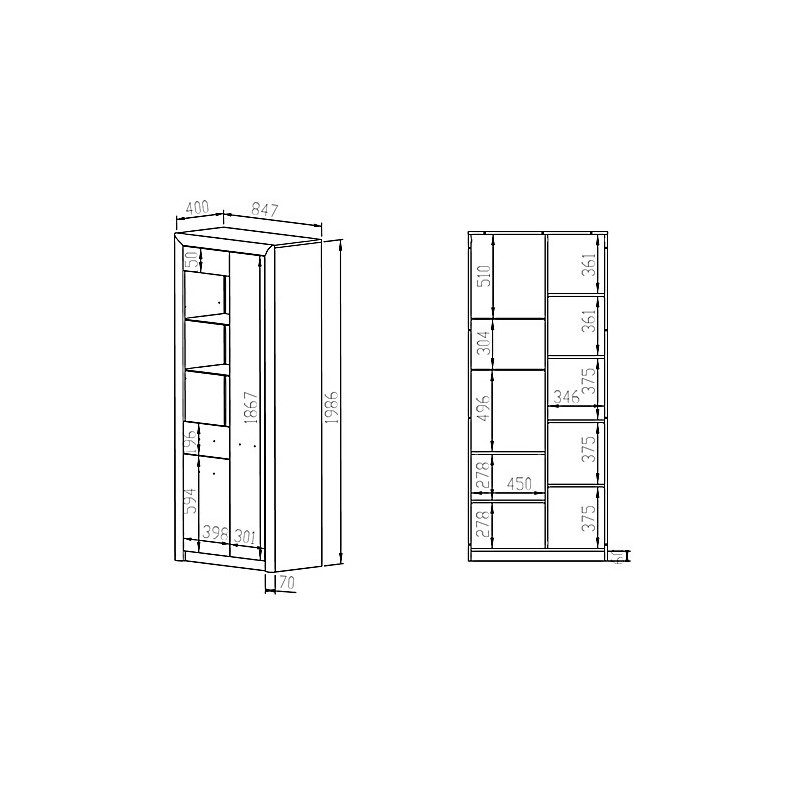 Witryna Castel 02 szer.85cm ML Meble