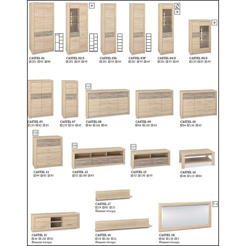 Komoda Castel 05 szer.92cm ML Meble