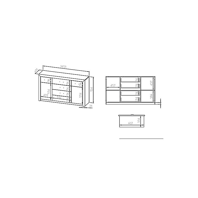 Komoda Castel 08 szer.165cm ML Meble