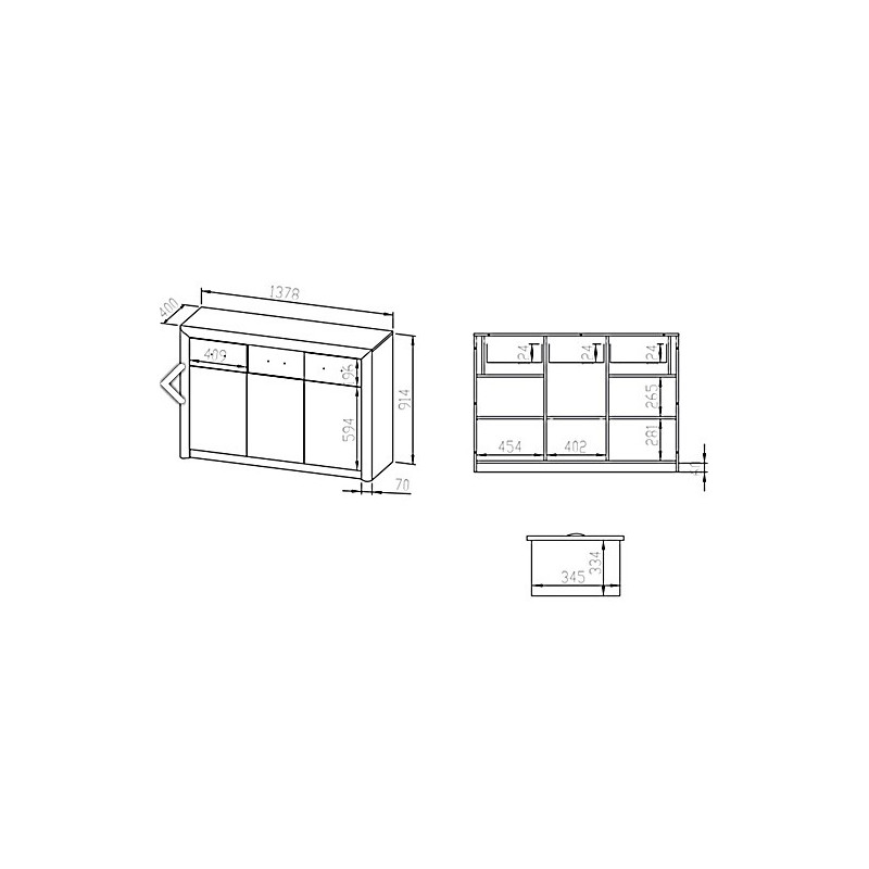 Komoda Castel 10 szer.138cm ML Meble