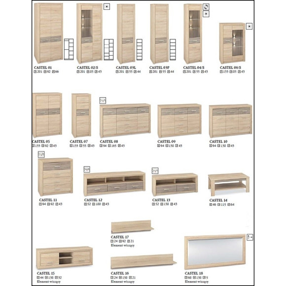 Komoda Castel 11 szer.92cm ML Meble Komoda Castel 11 szer.92cm ML Meble
