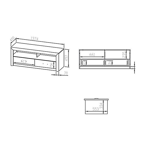 Komoda RTV Castel 13 szer.138cm ML Meble Komoda RTV Castel 13 szer.138cm ML Meble