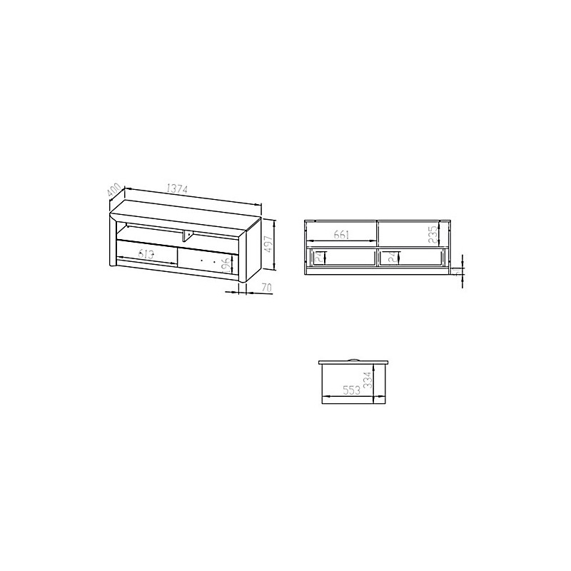 Komoda RTV Castel 13 szer.138cm ML Meble