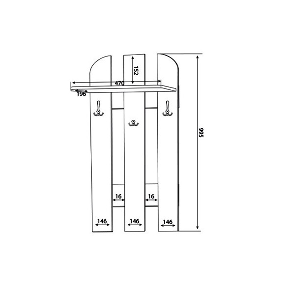 Wieszak W 50-01 szer.50 cm ML Meble Wieszak W 50-01 szer.50 cm ML Meble