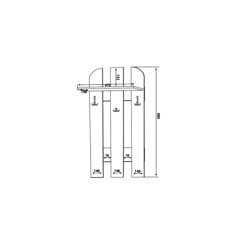 Wieszak W 50-01 szer.50 cm ML Meble
