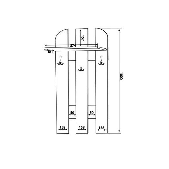 Wieszak W 59-01 szer.59cm ML Meble Wieszak W 59-01 szer.59cm ML Meble