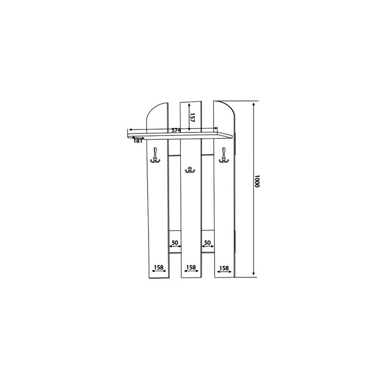 Wieszak W 59-01 szer.59cm ML Meble