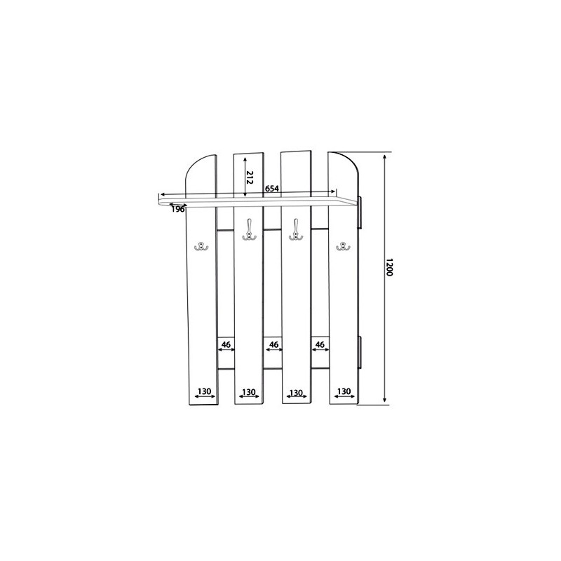 Wieszak W 70-01 szer.70cm ML Meble