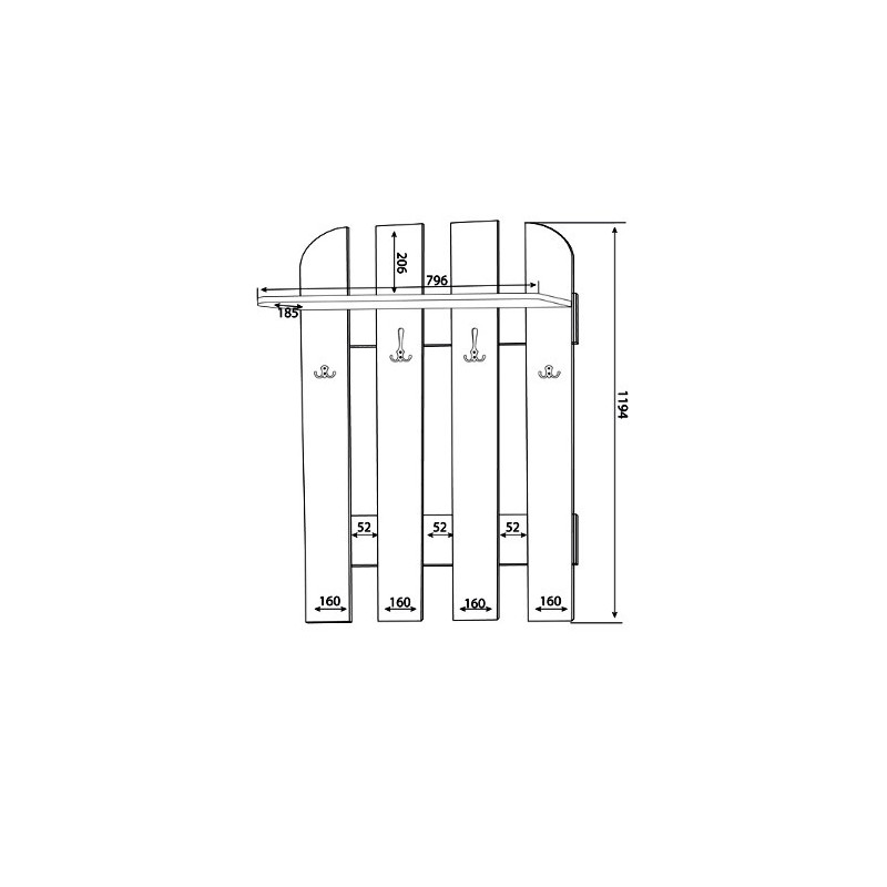 Wieszak W 80-01 szer.80cm ML Meble