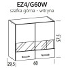 Eliza EZ4/G60W szafka górna witryna 60 BogFran