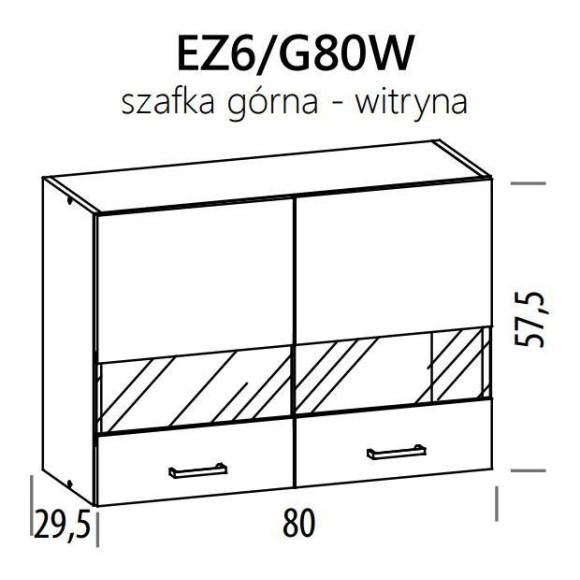 Eliza EZ6/G80W szafka górna witryna 80 BogFran Eliza EZ6/G80W szafka górna witryna 80 BogFran
