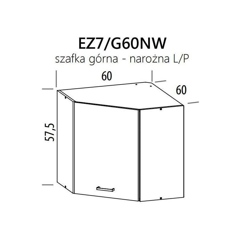 Eliza EZ7/G60NW szafka górna narożna 60 BogFran