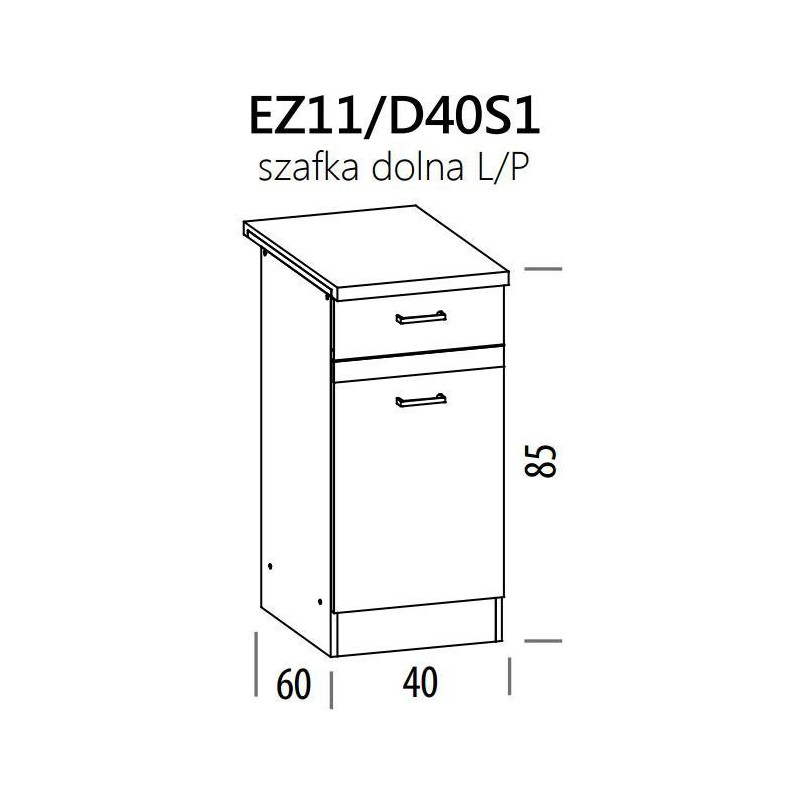 Eliza EZ11/D40S1 szafka dolna z szufladą i drzwiami 40 BogFran