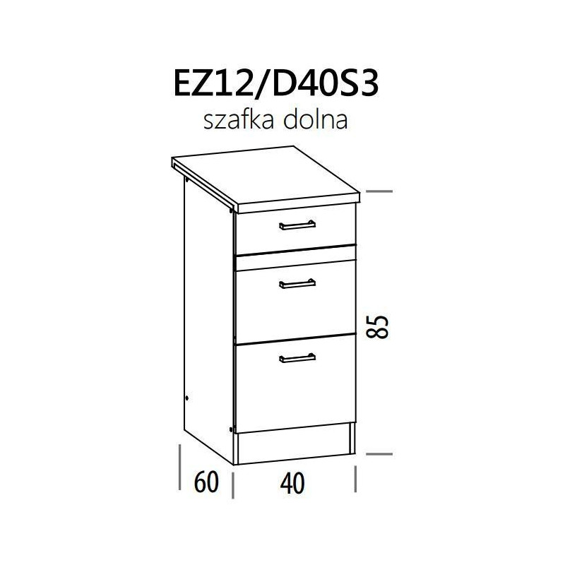 Eliza EZ12/D40S3 szafka dolna z szufladami 40 BogFran