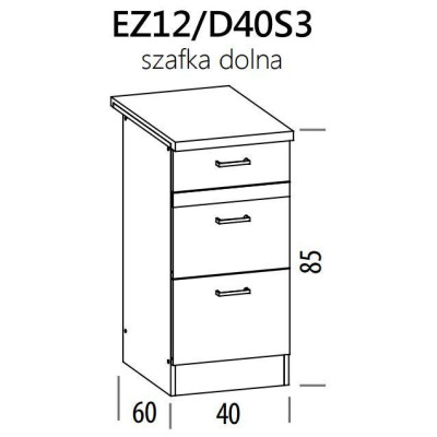 Eliza EZ12/D40S3 szafka dolna z szufladami 40 BogFran