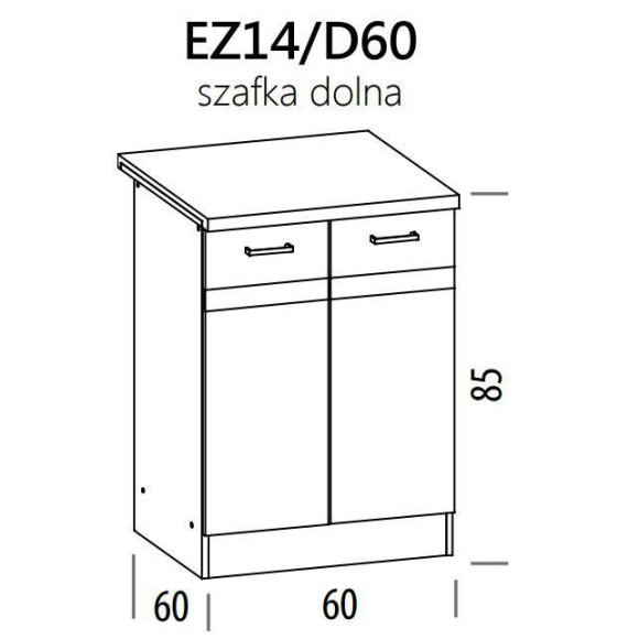 Eliza EZ14/D60 szafka dolna z drzwiami 60 BogFran Eliza EZ14/D60 szafka dolna z drzwiami 60 BogFran
