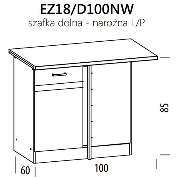 Eliza EZ18/D100NW szafka dolna narożna 100 L/P BogFran Eliza EZ18/D100NW szafka dolna narożna 100 L/P BogFran