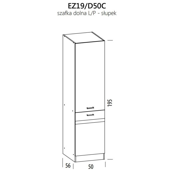 Eliza EZ19/D50C szafka dolna słupek L/P 50 BogFran Eliza EZ19/D50C szafka dolna słupek L/P 50 BogFran