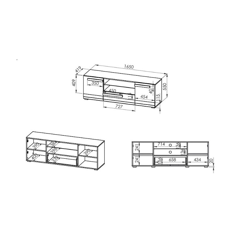 Komoda RTV Blanco 09 szer. 165cm ML Meble