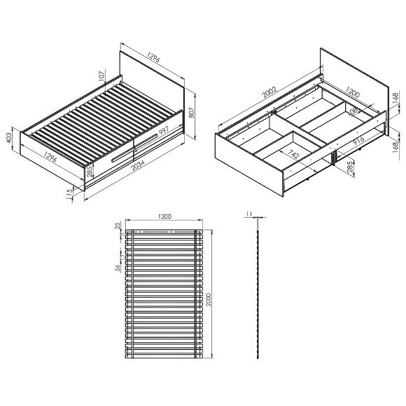 Łóżko Blanco 17 szer.120cm ML Meble Łóżko Blanco 17 szer.120cm ML Meble