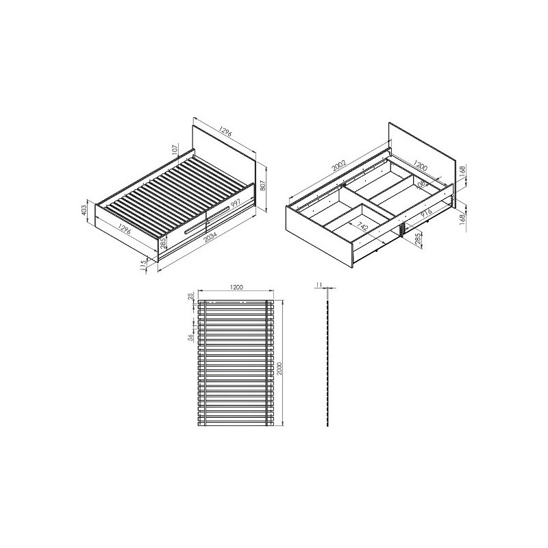 Łóżko Blanco 17 szer.120cm ML Meble