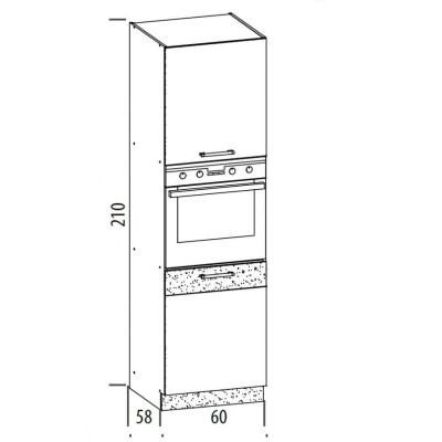 Słupek pod piekarnik Modena P/L MD29/D60P Bog Fran