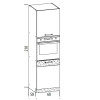 Słupek pod piekarnik Modena połysk P/L MD29/D60P Bog Fran