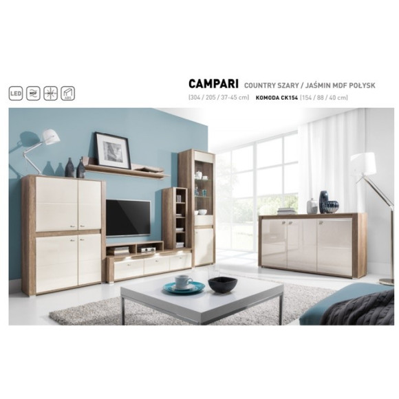Campari komoda CRTV154 + półka 140 Piaski Campari komoda CRTV154 + półka 140 Piaski