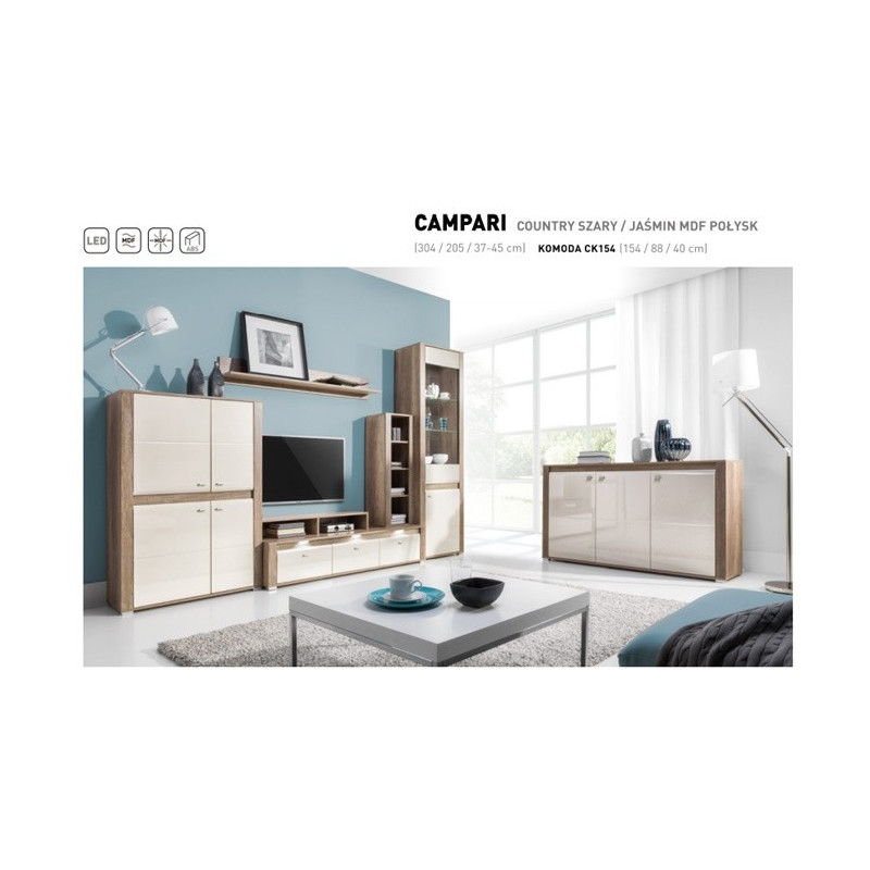 Campari komoda CRTV154 + półka 140 Piaski