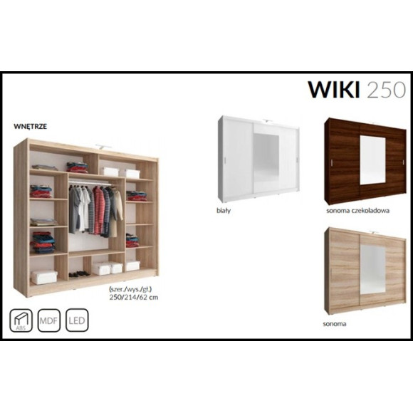 Szafa Wiki szer.250 cm Piaski