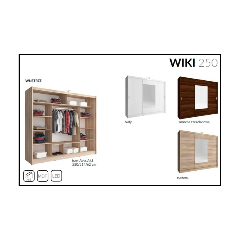 Szafa Wiki szer.250 cm Piaski