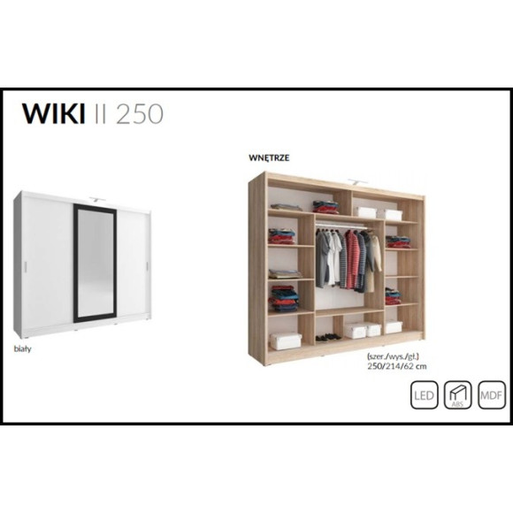 Szafa Wiki 2 szer.250cm Piaski