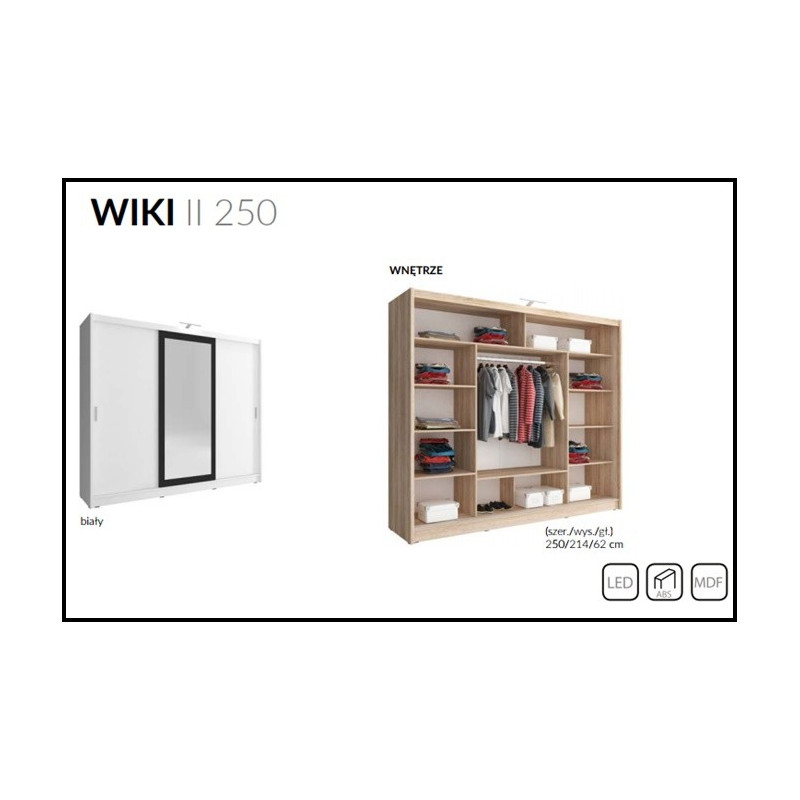 Szafa Wiki 2 szer.250cm Piaski