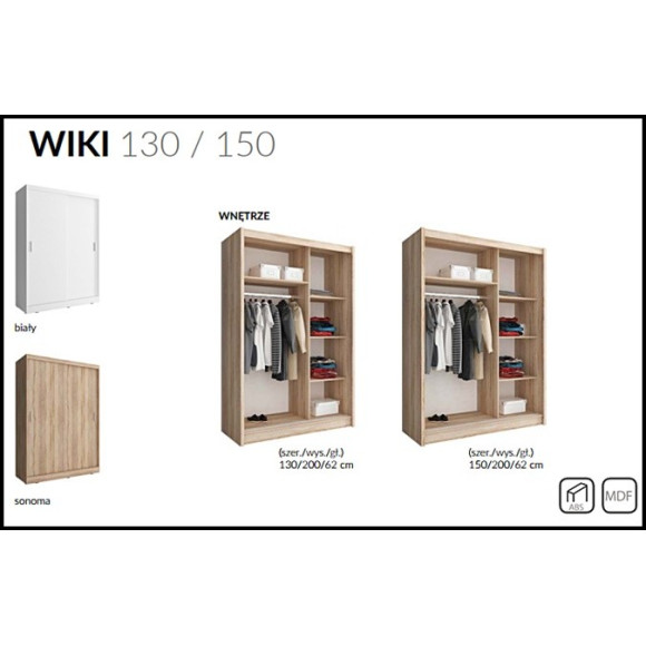 Szafa Wiki szer.130/150 Piaski Szafa Wiki szer.130/150 Piaski