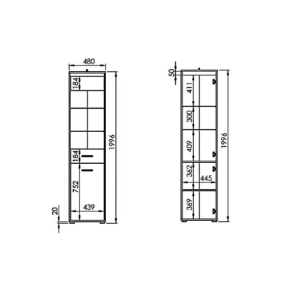 Witryna AVO 05 P/L ML Meble Witryna AVO 05 P/L ML Meble
