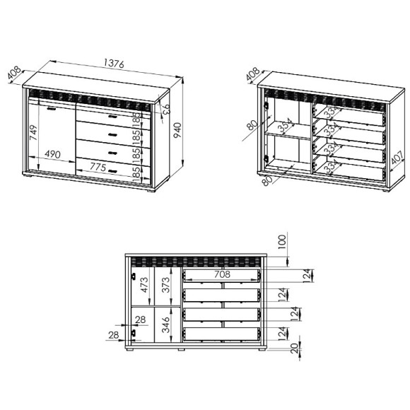 Komoda Dallas 03 ML Meble Komoda Dallas 03 ML Meble