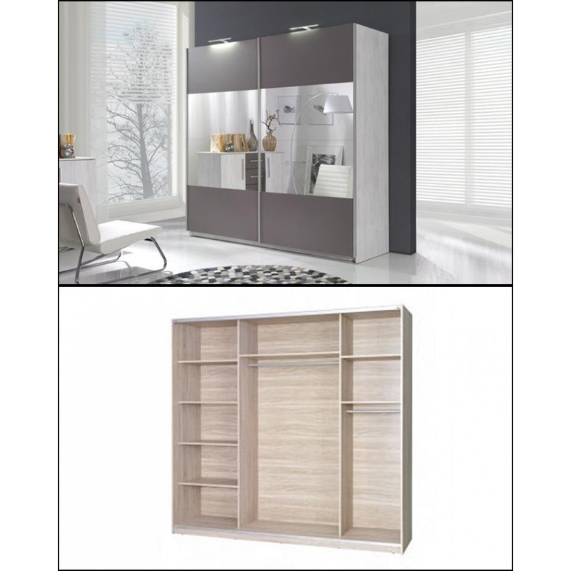 Szafa Dione 225/211 - 4 panele z lustrem Maridex
