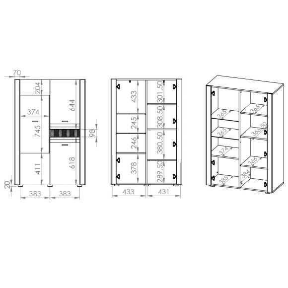 Witryna Arko 05 szer.92cm ML Meble Witryna Arko 05 szer.92cm ML Meble