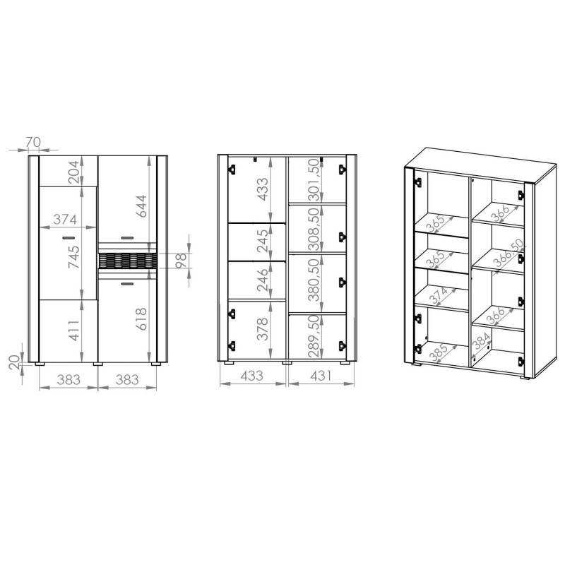 Witryna Arko 05 szer.92cm ML Meble