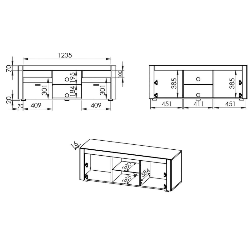 Komoda RTV Arko 10 szer.138cm ML Meble
