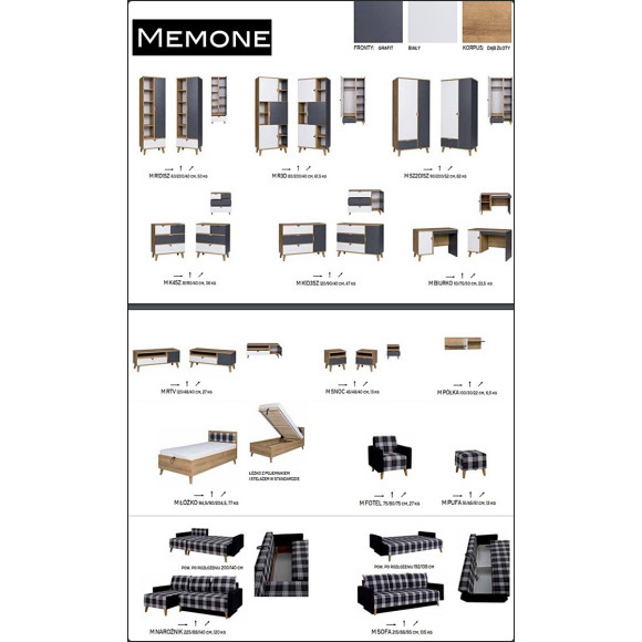 Zestaw Memone 1 Gib Meble Zestaw Memone 1 Gib Meble