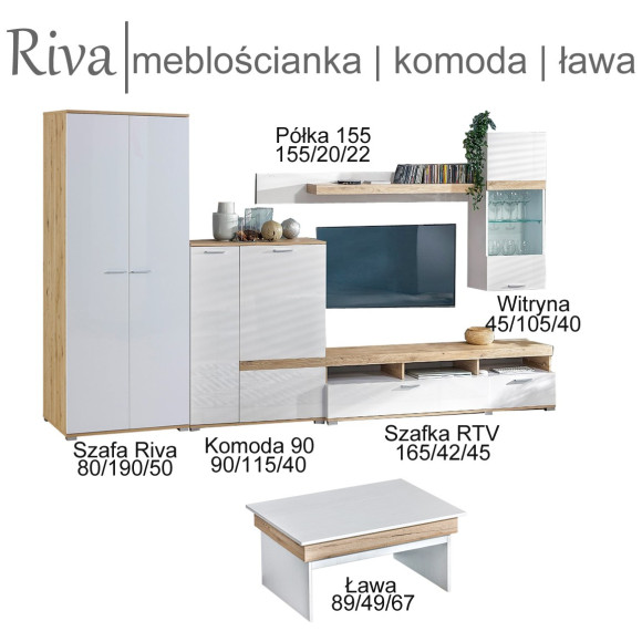Półka wisząca Riva 05 Domel